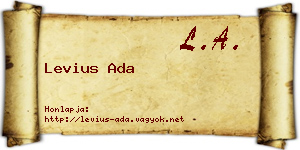 Levius Ada névjegykártya